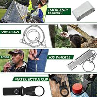 Ensemble d'outils de survie pour véhicules, équipement d'aventure, trousse de premiers soins multifonctionnelle, fournitures d'urgence en plein air, poignée droite
