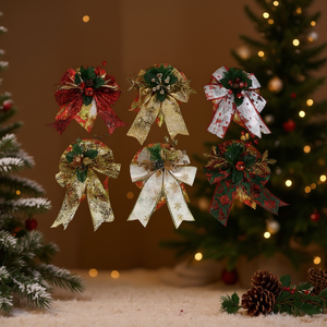 Homeera Christmas Ornament 12 In Above With Bow Plastic Holiday Decoration For Tree And Home Decor - Product Image 2