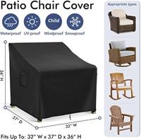 Housse de protection pour fauteuil d'extérieur, imperméable, en tissu Oxford 600D, anti-UV, coupe-vent, anti-poussière, anti-neige, avec cordon de serrage et poignée