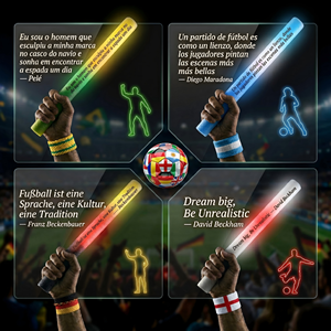 Barras Luminosas LED Personalizadas con Espuma, para la Copa <span class=keywords><strong>Mundial</strong></span> de Fútbol, con Frases de Estrellas y Colores de Banderas Nacionales, para Fiestas de Fútbol - Product Image 1
