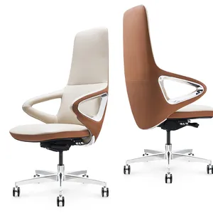 Luxury Manager verstellbarer Bürostuhl aus echtem Leder mit 5 Jahren Garantie