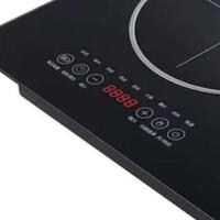 Table de cuisson à induction double électrique encastrable 2 brûleurs, commande tactile, surface en acier inoxydable, 2700W, chauffage rapide, nettoyage facile