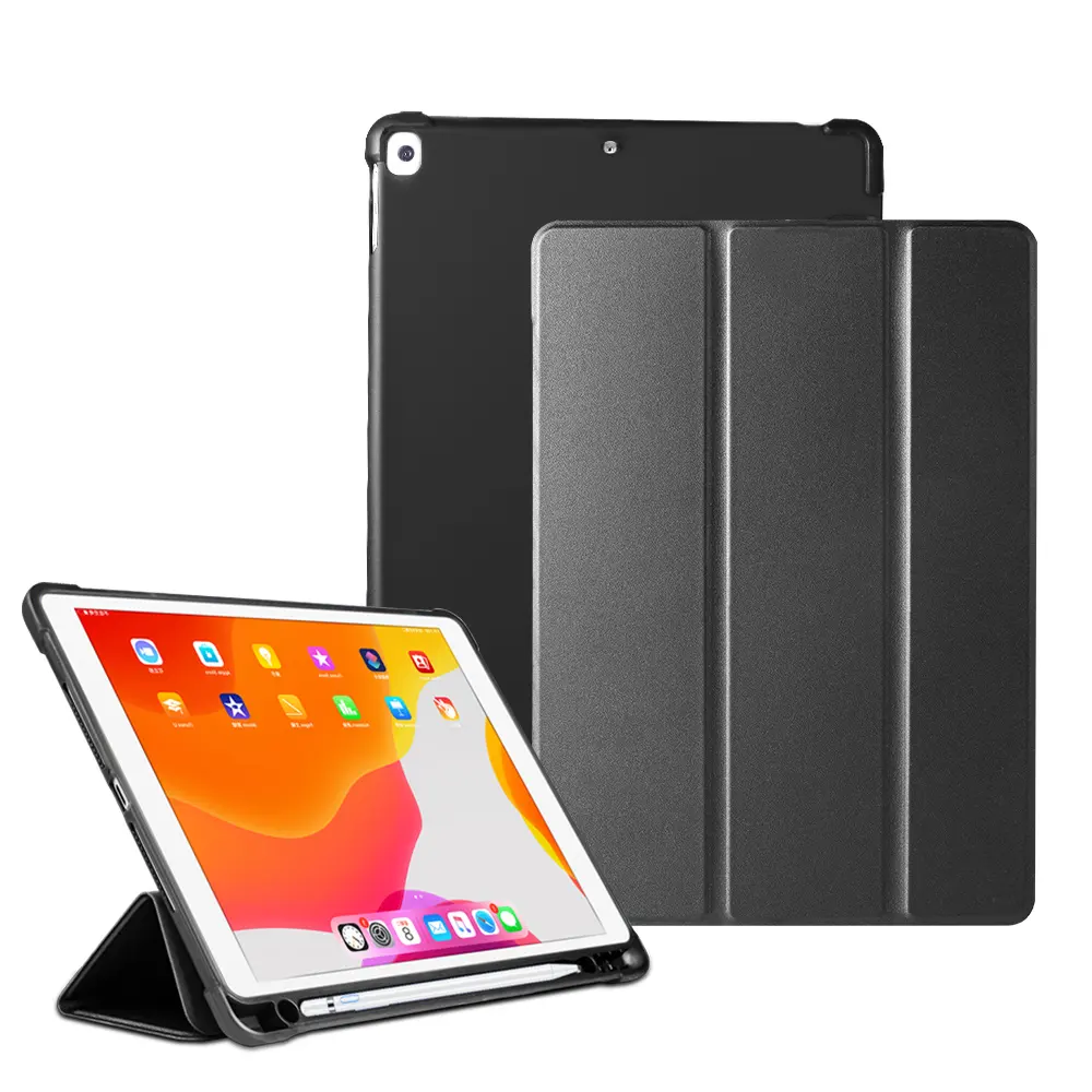 Produk Penjualan Terbaik Casing Lipat Trifold untuk iPad Pro 10.5/10./2 Air3/7th/8th/10th Sarung Dudukan Magnetik Generasi