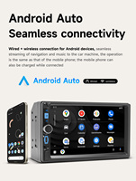 Autoradio stéréo BQCC 7 pouces 2Din avec CarPlay sans fil, Android Auto, Mirrorlink, FM, BT, type-c, éclairage couleur, lecteur de véhicule universel