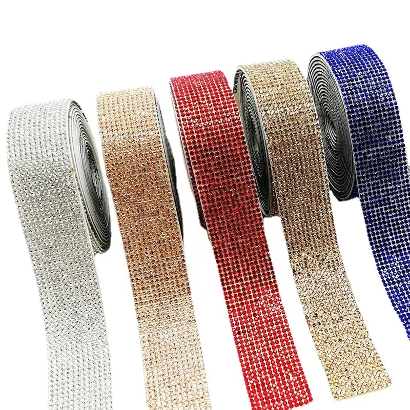 L242 cristaux accessoires de garniture de strass bandes de strass auto-adhésives colorées pour la décoration