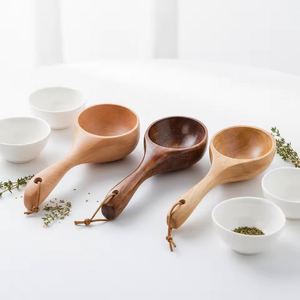 Cuillère à riz et à bouillie japonaise en bois, longue et grande, avec manche - Product Image 4