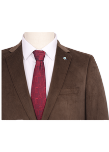 Hot Fashion classique élégant <span class=keywords><strong>costume</strong></span> café <span class=keywords><strong>marron</strong></span> deux pièces boule mariage <span class=keywords><strong>velours</strong></span> revers manteau hommes <span class=keywords><strong>costume</strong></span> - Product Image 5