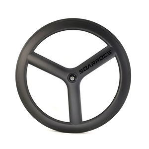 Pneu tubulaire OEM <span class=keywords><strong>de</strong></span> 23mm <span class=keywords><strong>de</strong></span> large 700C vélo <span class=keywords><strong>de</strong></span> route avant frein en V roues en carbone à 3 rayons 58mm UD frein à disque mat roues arrière en carbone HG - Product Image 1