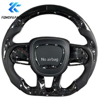 Cuir en fibre de carbone pour volant sportif LED pour Dodge Charger Challenger Durango SRT RT Magnum Scat Pack 2015-2023