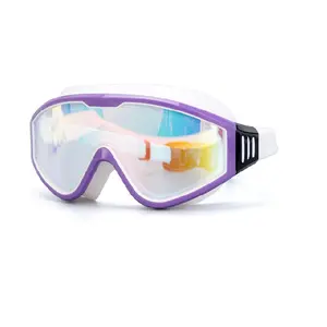 Vista amplia Kids Love Gafas de natación polarizadas Marco grande Púrpura Swim Anti Fog Goggles Sin fugas