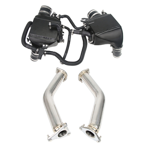 For Infiniti Q50 Q60 Nissan RZ34 VR30DTT 3.0T Lower Downpipes Upgrade Race Downpipes 3 Inch Test Pipe Exhaust Intercooler Kit - Product Image 1