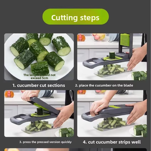 Multi-functional Stainless Steel Manual Sustainable Vegetable Cutter Kitchen Tool for Potato Shreds <b>Diced</b> Radish Grater Slicer - Product Image 3