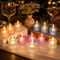 Mini Bougies LED Créatives en Forme de Rose, Lumières Nocturnes en Plastique, Décorations et Lumières d'Ambiance pour Noël et Anniversaire
