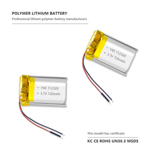 Fábrica de alta seguridad 3,7 V/720mAh Bolsa recargable Baterías de iones de litio Serie 112328 - Product Image 5
