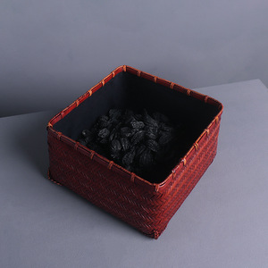 Handmade <b>Bamboo</b> Woven Basket Square Charcoal Storage For Tea Brewing Kitchen Use - Product Image 2