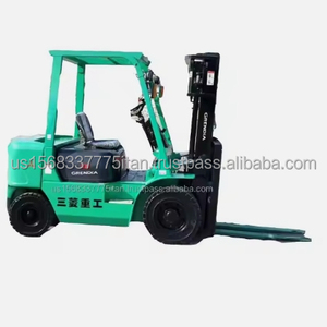 Chariot élévateur Mitsubishi d'occasion de 3 tonnes avec déplaceur latéral, modèle japonais en bon état, en vente, fourche à 3 niveaux de 3 mètres - Product Image 1