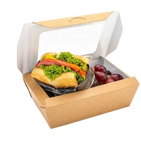 Boîte de rangement jetable à deux compartiments, emballage à emporter, boîte en papier, contenants à emporter, boîtes à lunch en kraft, boîtes à repas