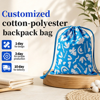 ZEHUI Grosir Tas Ransel Serut Poliester Tahan Air Kustom Unisex Tema Pantai Ulang Tahun untuk Penggunaan Luar Ruangan Model BB-01 Kustom