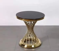 Table d'appoint de canapé en acier inoxydable de luxe moderne Tables d'appoint de lit en marbre pour la maison et l'hôtel Meubles de salon élégants