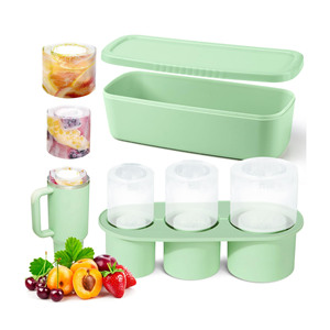 Bandeja para Cubitos de Hielo para Vasos Stanley de 30 y 40 oz, Moldes de Silicona para Cubitos de Hielo con Tapa y Contenedor, Máquina para Hacer Hielo para Enfriar Cócteles - Product Image 1