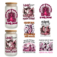 Halloween Sorcière Motif Magique 16oz UV DTF Wrap Gobelet Imperméable Décalque Transfert pour Tasse Gobelet Décoration