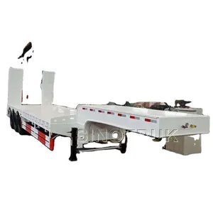 3-axle Low Bed Trailer 80 tons for construction machinary transportation high quality