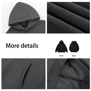 Felpa con cappuccio nera Casual <span class=keywords><strong>taglie</strong></span> forti di alta qualità con Logo personalizzabile stampata su <span class=keywords><strong>felpe</strong></span> in tessuto Fitness - Product Image 4