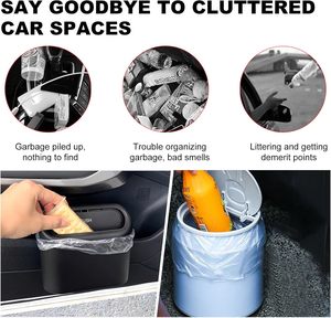 Car Trash <b>Bags</b>, 60 Counts Elastic Transparent Mini Garbage <b>Bags</b>, <b>Waterproof</b> Disposable Trash Can Liner Refills for Car Home - Product Image 2