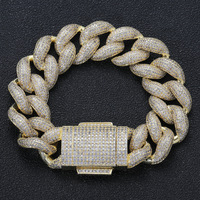 Super Septembre Bracelet Tennis 2 rangs en Moissanite VVS 14mm 18mm en Argent Sterling 925 serti à la main Garantie à vie Style Hip Hop