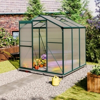 Serre en polycarbonate avec évent de toit Serre de jardin en aluminium de 6x6 pieds avec évent pour jardin extérieur et cour