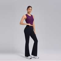 Ensemble de yoga pour femmes, vêtements de sport, débardeur de sport, pantalon de sport, vêtements de sport actifs, haut de sport, pantalon évasé, leggings de yoga, ensembles 2 pièces