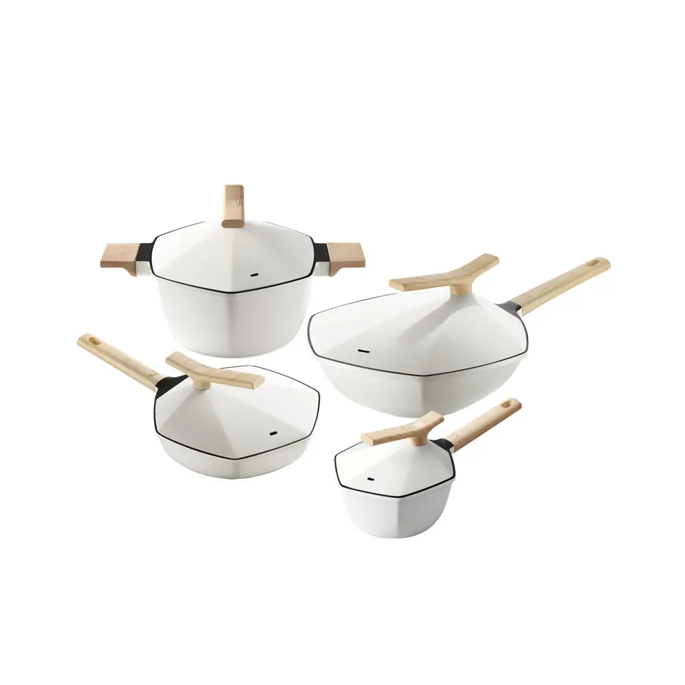 The Factory Directly Supplies Maple Leaf Aluminum Alloy Coating Cookware Set Non stick Frying Pan Set Of Four Cooking Pot Set