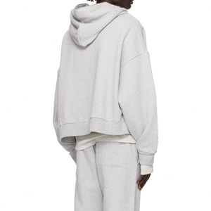 Sweat à capuche surdimensionné personnalisé avec fermeture éclair intégrale, logo imprimé en relief, coton lourd de haute qualité, sweat à capuche en molleton français pour hommes - Product Image 3