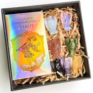 Juego de artesanías de cristal curativo de producto espiritual de Mascota de fábrica de <span class=keywords><strong>Tarot</strong></span> y Ángel de 7 colores de 3cm para Feng Shui - Product Image 4