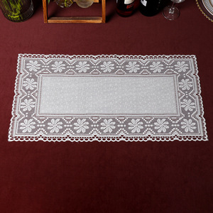 Lace Placemats Rectangle Polyester Washable Table Runner Home Use Geometric Pattern - Product Image 3