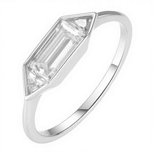 Bagues de fiançailles en moissanite, argent sterling 925, sertissage à griffes de luxe pour femmes GRA - Product Image 2