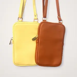 Модный Портативный кошелек для девушек с ремешком, женская сумка через плечо для сотового телефона, кожаный чехол для телефона iphone