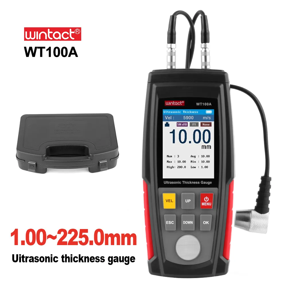 WINTACT Digitale Ultrasone Diktemeter Meter Tester USB Opladen Digitale Dikte Metalen Tester Hoge Precisie WT100A