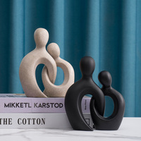 Sculpture Abstraite Personnage en Étreinte Style Européen Artisanat en Résine Écologique Décoration Maison Salon Chambre Entrée
