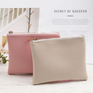Nouveau design sac de rangement pour cartes à monnaie en cuir Pu avec fermeture à glissière sac personnalisé en cuir Pu porte-clés shopping <span class=keywords><strong>pochette</strong></span> à fermeture éclair - Product Image 2