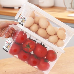 Refrigerator Storage <b>Box</b> <b>Large</b> Capacity With Lid For Food Organization Kitchen Use Rectangle Shape L17 - Product Image 1