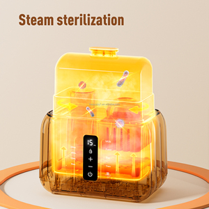 Stérilisateur chauffe-biberon avec écran numérique 45 ° Boîte alimentaire en plastique couleur beige avec fonction de décongélation pour lait - Product Image 3