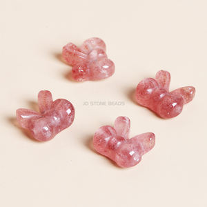 จี้หินธรรมชาติ สตรอเบอร์รี่ควอตซ์ มูนสโตน ปี่เซียะ รูปโบว์ สำหรับทำเครื่องประดับแฮนด์เมด แนวทหารผู้กล้าหาญ - Product Image 4