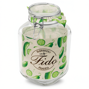 Fido <b>Glass</b> Jar With Wire Bail Lid 1.8L Storage <b>Container</b> Made In Italy - Product Image 2