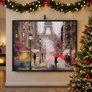 Quadro a Olio su Tela con <span class=keywords><strong>Vista</strong></span> di Parigi, Opera d'Arte con <span class=keywords><strong>Torre</strong></span> <span class=keywords><strong>Eiffel</strong></span>, Stampa su Tela Colorata per Arredamento Casa - Product Image 5