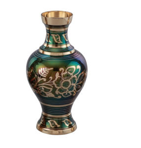 Pot de fleur imprimé coloré en métal pour vases à fleurs décoratifs en laiton fait pot de fleur décoratif en métal indien pour la décoration intérieure - Product Image 1