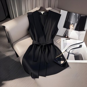 Blusa Elegante <span class=keywords><strong>de</strong></span> Alta Gama sin Mangas con Lazo en la Cintura para Mujer Moda Sehe - Product Image 3