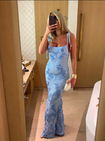 ACEzung Chic Vestidos Largos dos nu broderie licou robes de soirée 2025 Sexy Slim Fit élégant femmes robes d'été