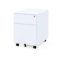 Petit meuble de classement mobile à 2 tiroirs avec serrure, mobilier de bureau