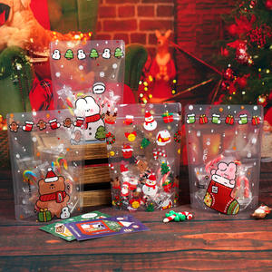 Fondo plano de pie a prueba de humedad de Navidad dulces galletas aperitivos bolsa ASA embalaje de plástico Ziplock bolsa con ventana - Product Image 5